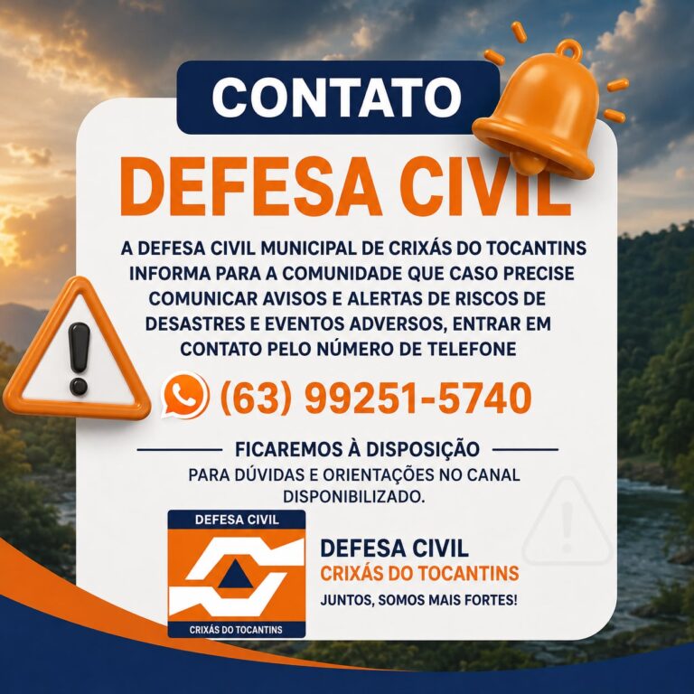 CONTATO DA DEFESA CIVIL MUNICIPAL